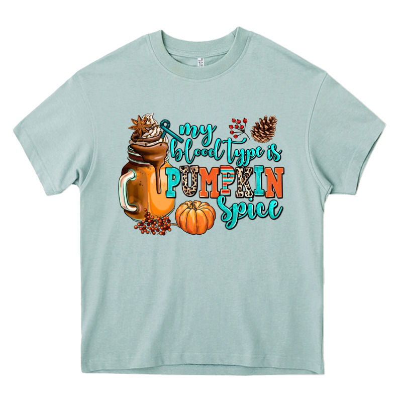 My Blood Type Is Pumpkin Spice Heavy Core Tee by AdoDesignShop | Teevron