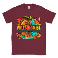 Burgundy Phlebotomist pumpkin Classic Tee - NancyCooperArtShop
