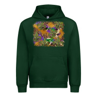 Forest Green mardi gras plaid purple glitter cowhide  leopard Urban Hoodie - FaDigitalArtStudio