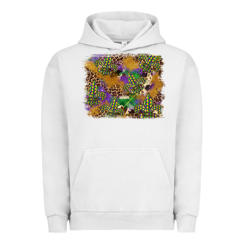 Mardi Gras Plaid Purple Glitter Cowhide  Leopard Urban Hoodie by FaDigitalArtStudio | Teevron