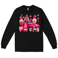Black Pink christmas gnomes truck Long Sleeve Tee - NancyCooperArtShop