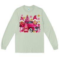 Matcha Pink christmas gnomes truck Long Sleeve Tee - NancyCooperArtShop
