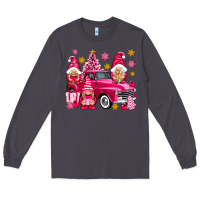 Smoke Pink christmas gnomes truck Long Sleeve Tee - NancyCooperArtShop