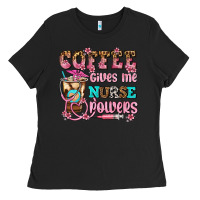 Black coffee gives me nurse power Ladies Tee - AdoDesignShop