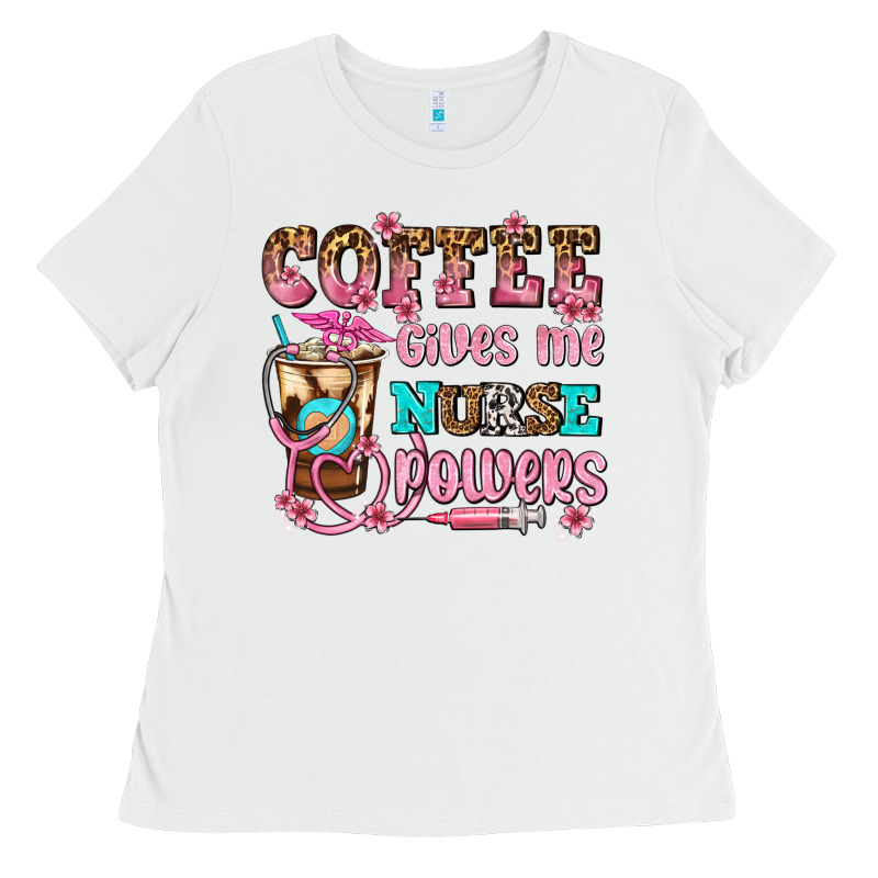 Coffee Gives Me Nurse Power Ladies Tee by AdoDesignShop | Teevron