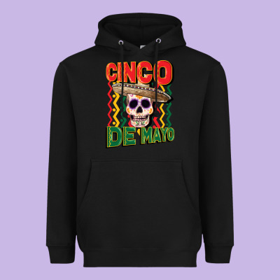 Cinco De Mayo With Skull Heavyweight Hoodie Designed By Cowgirlartshop