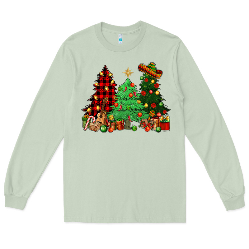 Mexican Christmas Trees Long Sleeve Tee by NancyCooperArtShop | Teevron