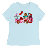 Baby Blue valentines day roses coffee cups Ladies Tee - AdoDesignShop