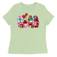 Matcha valentines day roses coffee cups Ladies Tee - AdoDesignShop