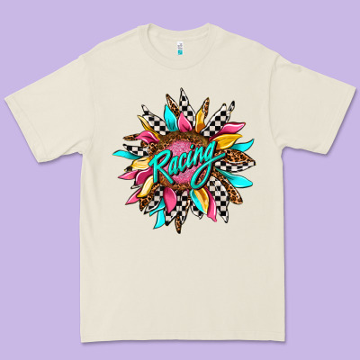 Racing Sunflower Front Premium Tee Designed By Adodesignshop
