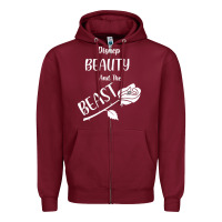 Burgundy Wrt Beauty And The Beast Zipper Hoodie - Bettercallsaul