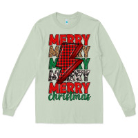 Matcha merry christmas lightning bolt Long Sleeve Tee - MaliasSmallBusiness