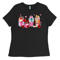 Black valentines day coffee cup Ladies Tee - AdoDesignShop