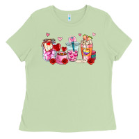 Matcha valentines day coffee cup Ladies Tee - AdoDesignShop