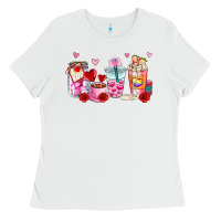 White valentines day coffee cup Ladies Tee - AdoDesignShop