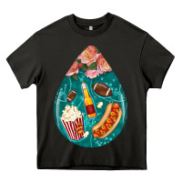 Asphalt american football and western roses teardrop Heavy Core Tee - BundleAndBundleShop
