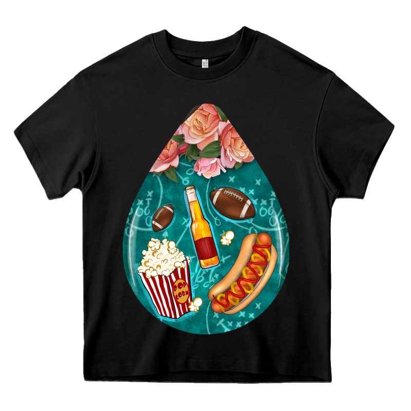 American Football And Western Roses Teardrop Heavy Core Tee by BundleAndBundleShop | Teevron