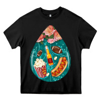 Black american football and western roses teardrop Heavy Core Tee - BundleAndBundleShop