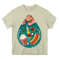 Mossy american football and western roses teardrop Heavy Core Tee - BundleAndBundleShop