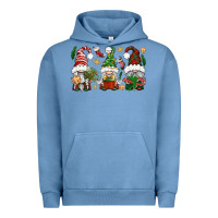 Pigment Pebble Blue Christmas Gnomes Urban Hoodie - BundleAndBundleShop