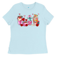 Baby Blue valentines day coffee cup Ladies Tee - AdoDesignShop