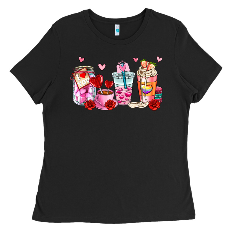 Valentines Day Coffee Cup Ladies Tee by AdoDesignShop | Teevron
