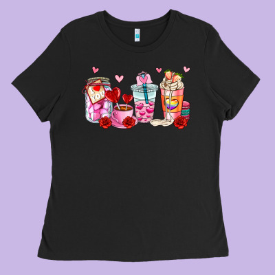 Valentines Day Coffee Cup Ladies Tee Designed By Adodesignshop