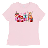 Bubblegum Pink valentines day coffee cup Ladies Tee - AdoDesignShop