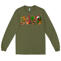 Army Green Personalized Christmas Themed Long Sleeve Tee - NancyCooperArtShop