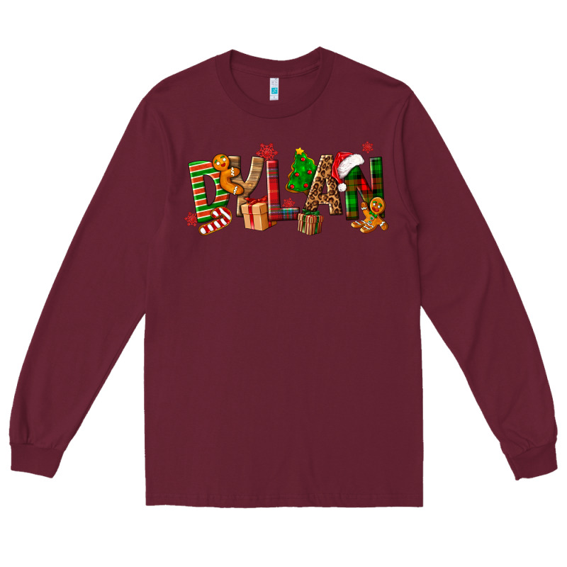 Personalized Christmas Themed Long Sleeve Tee by NancyCooperArtShop | Teevron