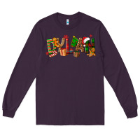 Plum Personalized Christmas Themed Long Sleeve Tee - NancyCooperArtShop