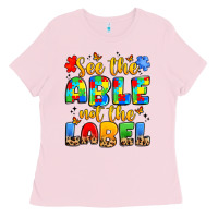Bubblegum Pink see the able not the label Ladies Tee - JahusDesignShop