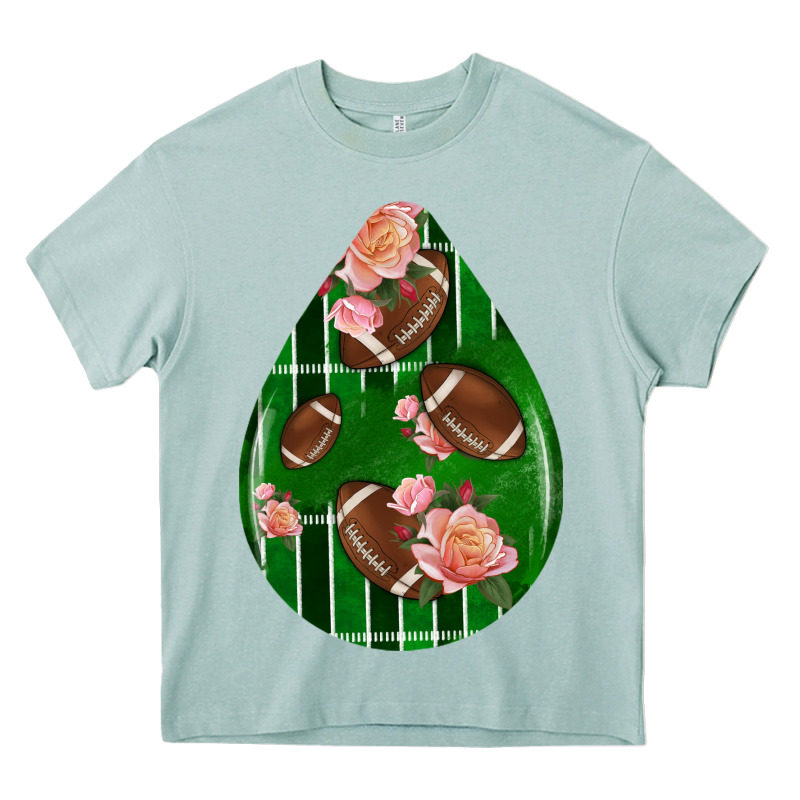 American Football And Western Roses Teardrop Heavy Core Tee by BundleAndBundleShop | Teevron
