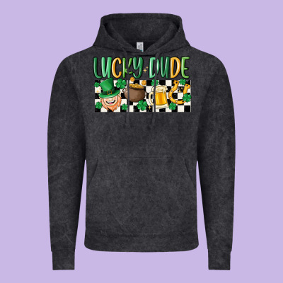 Lucky Dude Vintage Hoodie Designed By Maliassmallbusiness