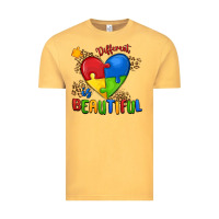 Vintage Mustard different is beautiful autism Vintage Tee - MaliasSmallBusiness