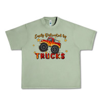 Oil Green easily distracted by trucks Urban Heavy Tee - MaliasSmallBusiness