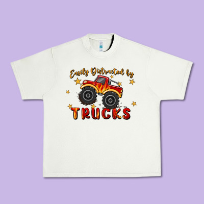 Easily Distracted By Trucks Urban Heavy Tee Designed By Maliassmallbusiness
