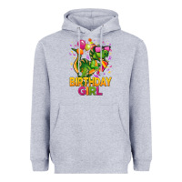 Heather Grey 1st birthday girl t rex pink Heavyweight Hoodie - CowGirlArtShop