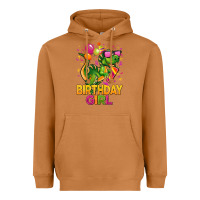 1st Birthday Girl T Rex Pink Heavyweight Hoodie | Teevron