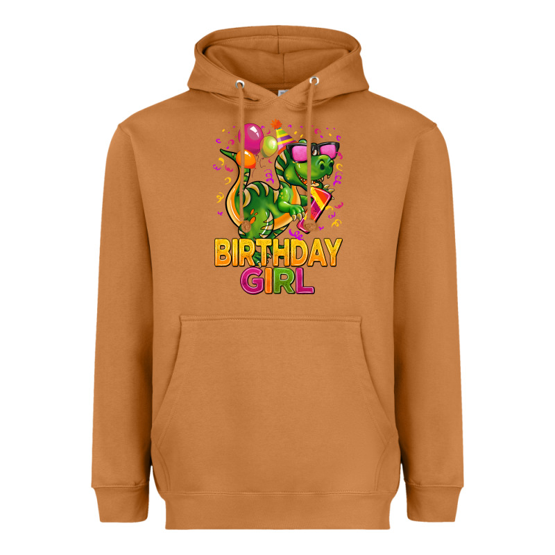 1st Birthday Girl T Rex Pink Heavyweight Hoodie by CowGirlArtShop | Teevron