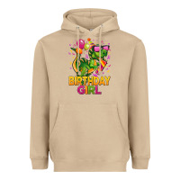 Mushroom 1st birthday girl t rex pink Heavyweight Hoodie - CowGirlArtShop