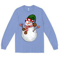 Colony Blue Snowman Long Sleeve Tee - NancyCooperArtShop