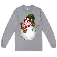 Heather Grey Snowman Long Sleeve Tee - NancyCooperArtShop