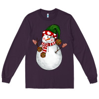 Plum Snowman Long Sleeve Tee - NancyCooperArtShop