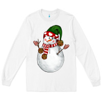 White Snowman Long Sleeve Tee - NancyCooperArtShop