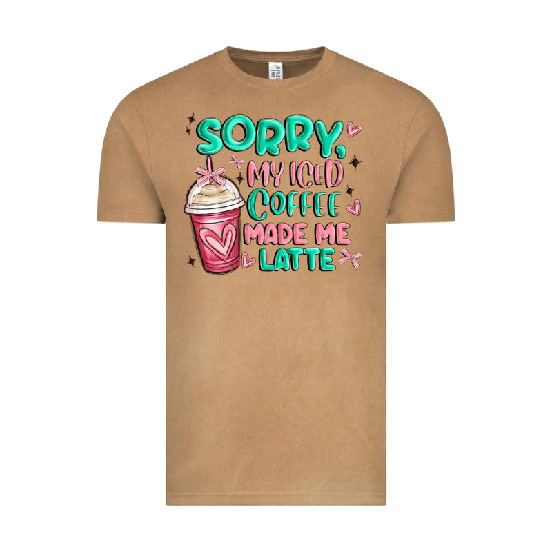 Sorry My Iced Coffee Made Me Latte Vintage Tee by MaliasSmallBusiness | Teevron