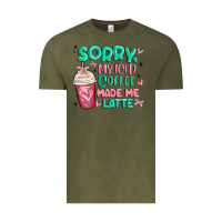 Vintage Olive sorry my iced coffee made me latte Vintage Tee - MaliasSmallBusiness
