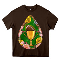Chocolate Brown american football and western roses teardrop Heavy Core Tee - BundleAndBundleShop