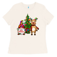 Bone merry christmas gnomes, reindeer Ladies Tee - RanaPortraitStore