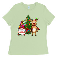 Matcha merry christmas gnomes, reindeer Ladies Tee - RanaPortraitStore